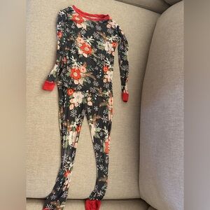 Little Sleepies Floral Kids Pajama Set - Red and Black